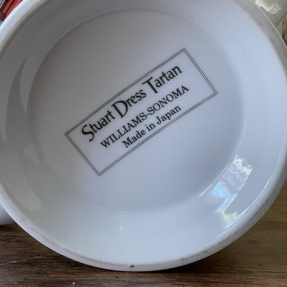 Willams Sonoma Stuart Dress Tartan Teapot White Red Gold Holiday 4 Cup Japan - Picture 14 of 14